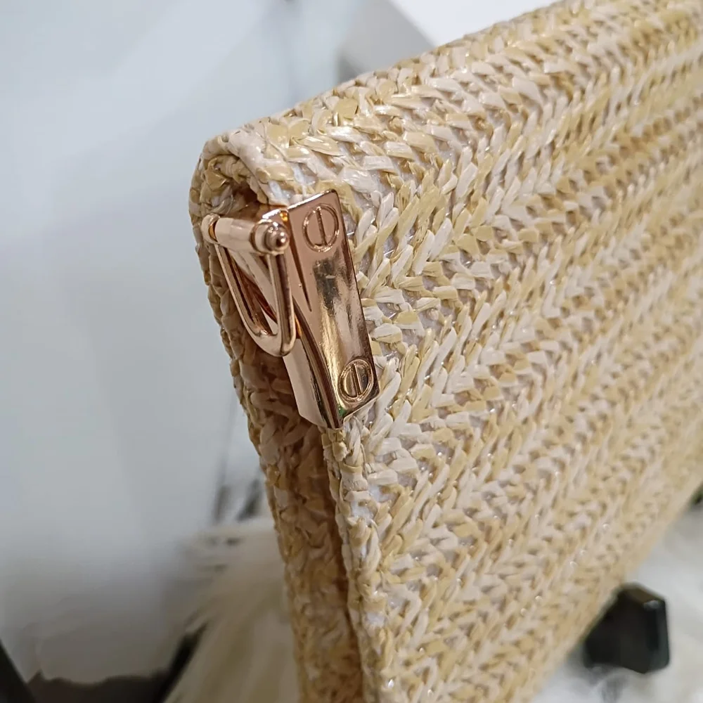 Dior Tan Clutch Raffia Crossbody Summer - Picture 4 of 5
